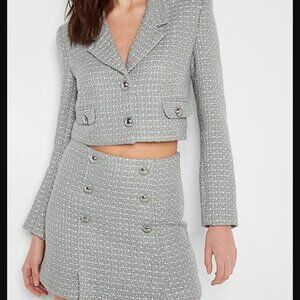 Express Green Cropped Blazer - M